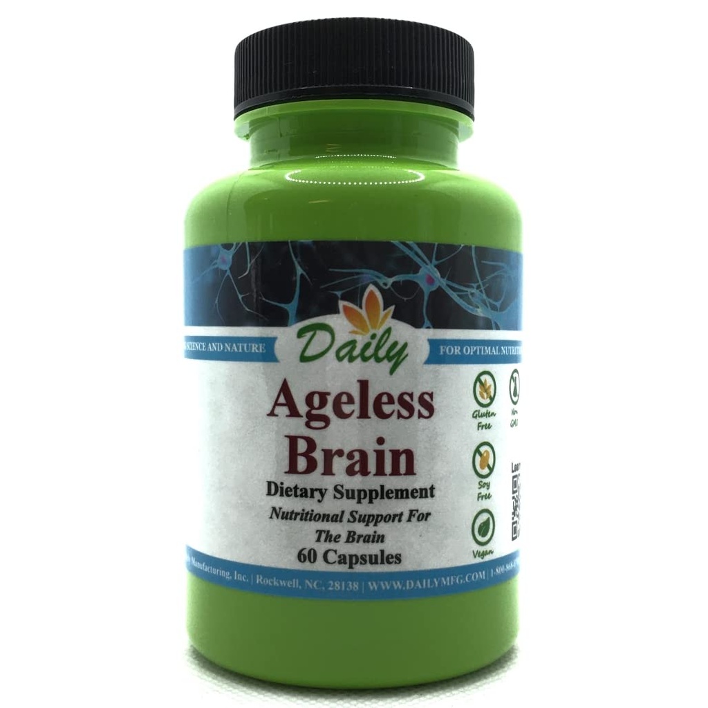 Tägliche Herstellung Ageless BrainTM (Methylfolat, B12, Resveratrol, Lutein, Zeaxanthin, Ashwagandha Extract, Curcumin, Astaxanthin & Inulin)
