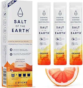 Sel de la Terre Premium Zero-Sugar Electrolyte - Fabriqué avec le sel rose de l'Himalaya - Packs de poudre d'hydratation