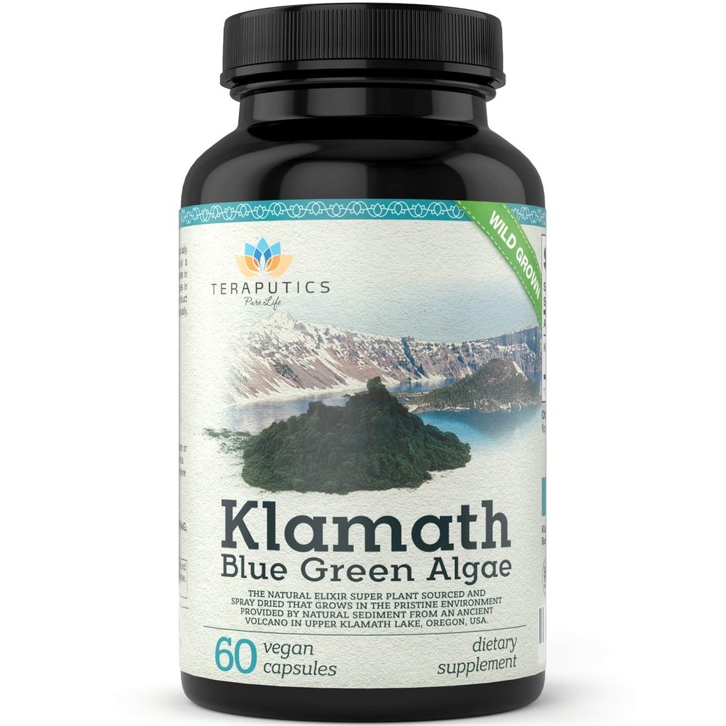 Premium Klamath Lake Blue Green Algae - Mehr Powerful Than Spirulina und Chlorella Ergänzungen | Pure Chlorophyll Rich SuperFood, aus Bio Klamath Lake, 500mg, 60 Vegan Kapseln