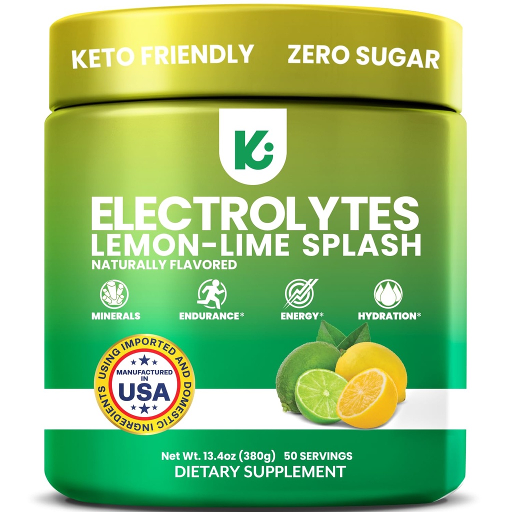 Keppi Electrolytes Powder – Lime Lime Flavor 50 Serve – Nessun integratore di idratazione dello zucchero con Potassio, Magnesio, Sodio – Keto, Vegan, Fasting-Friendly, Zero Calorie Electrolyte Drink