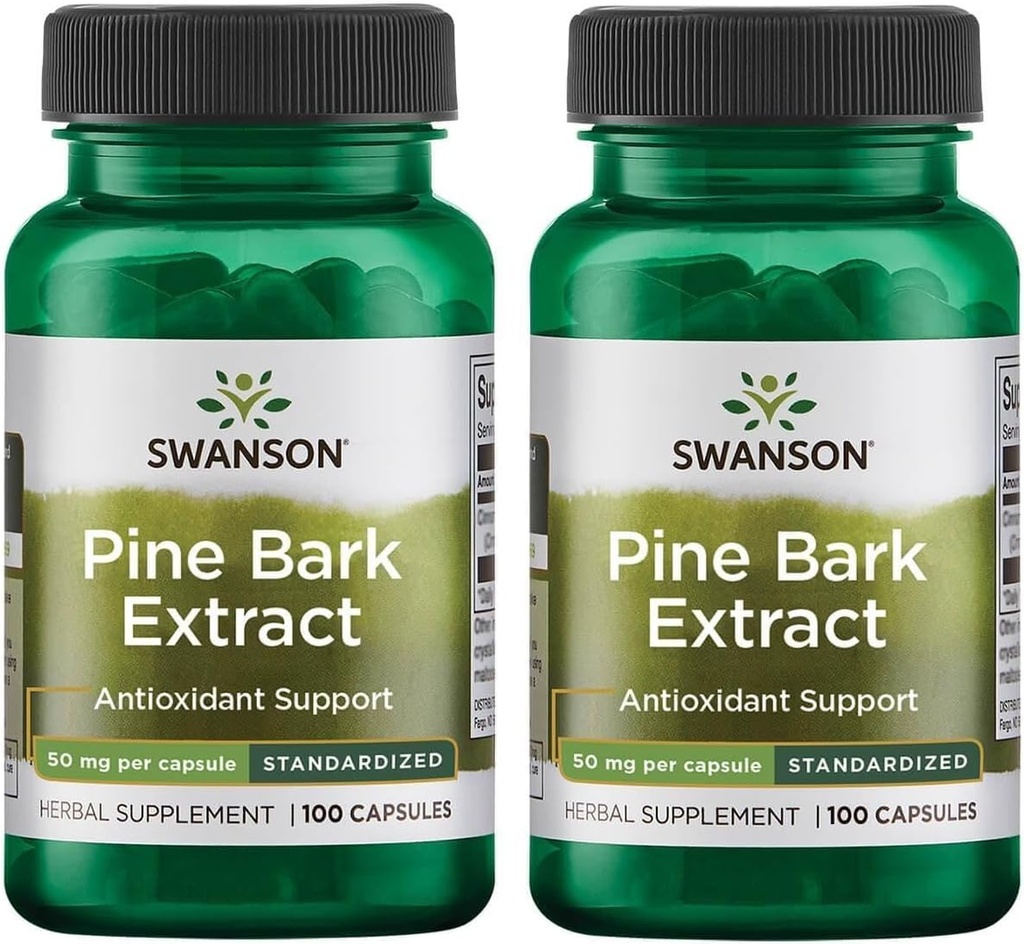 Swanson Pine Bark Extract 50 Milligramme 100 Kapseln (2 Packung)