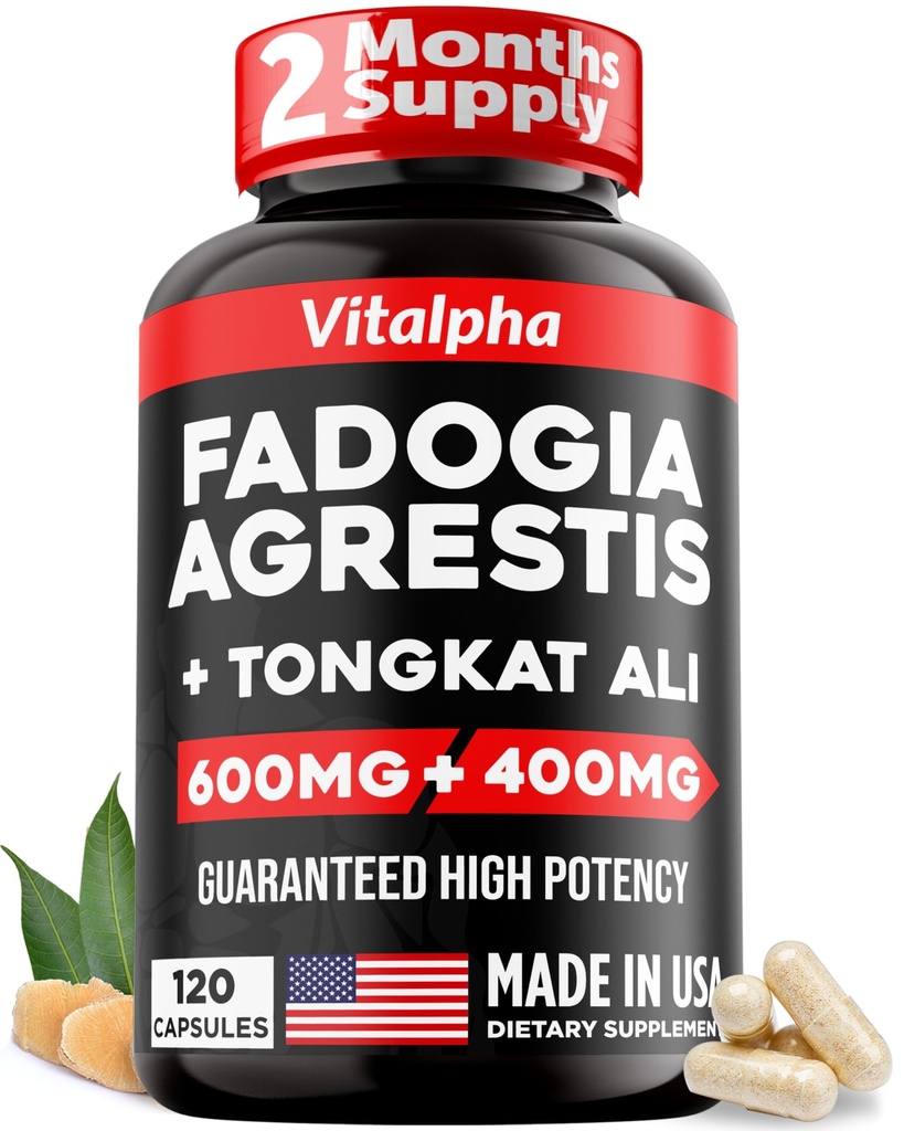 Ultra Concentrato 86,000mg Fadogia Agrestis Tongkat Ali Blend – 200:1 Tongkat Ali + 10:1 Fadogia Agrestis + Bioperine - Miscela massima di resistenza per prestazioni atletiche e massa muscolare - 120 V-Caps