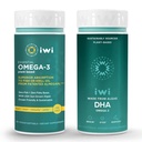 Iwi Omega-3 Essential & DHA Omega-3 Bundle, 30 Servierungen, Vegan pflanzenbasierte Algen Omega 3, Krill & Fisch Öl Alternative, keine Fishy Nachgeschmack