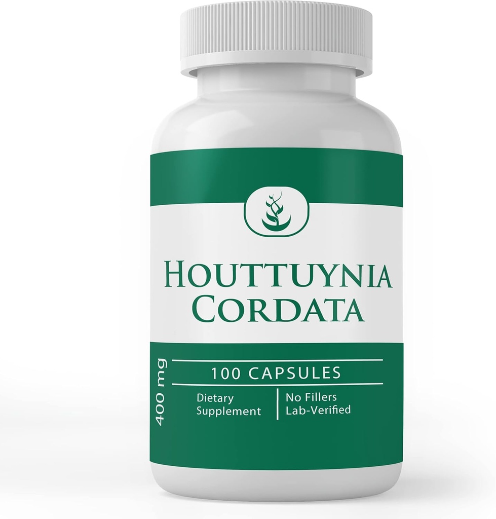 Pure Original Zutaten Houttuynia Cordata, (100 Kapseln) Immer rein, keine Additive oder Füllstoffe, Lab Verifiziert