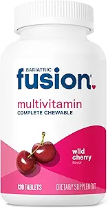 Bariatric Fusion Bariatric Multivitamin con Iron Complete Chewable | Wild Cherry | Post Bariatric Vitamins for Gastric Bypass and Maniche Gastrectomy | One Month Supply
