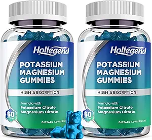 Gummie di Magnesio di potassio, Citrato di potassio ad alto assorbimento Citrato 99mg Citrato di magnesio 180mg, Integratori di pancia masticabili per Gambe &amp; Muscolo, 120 Conte