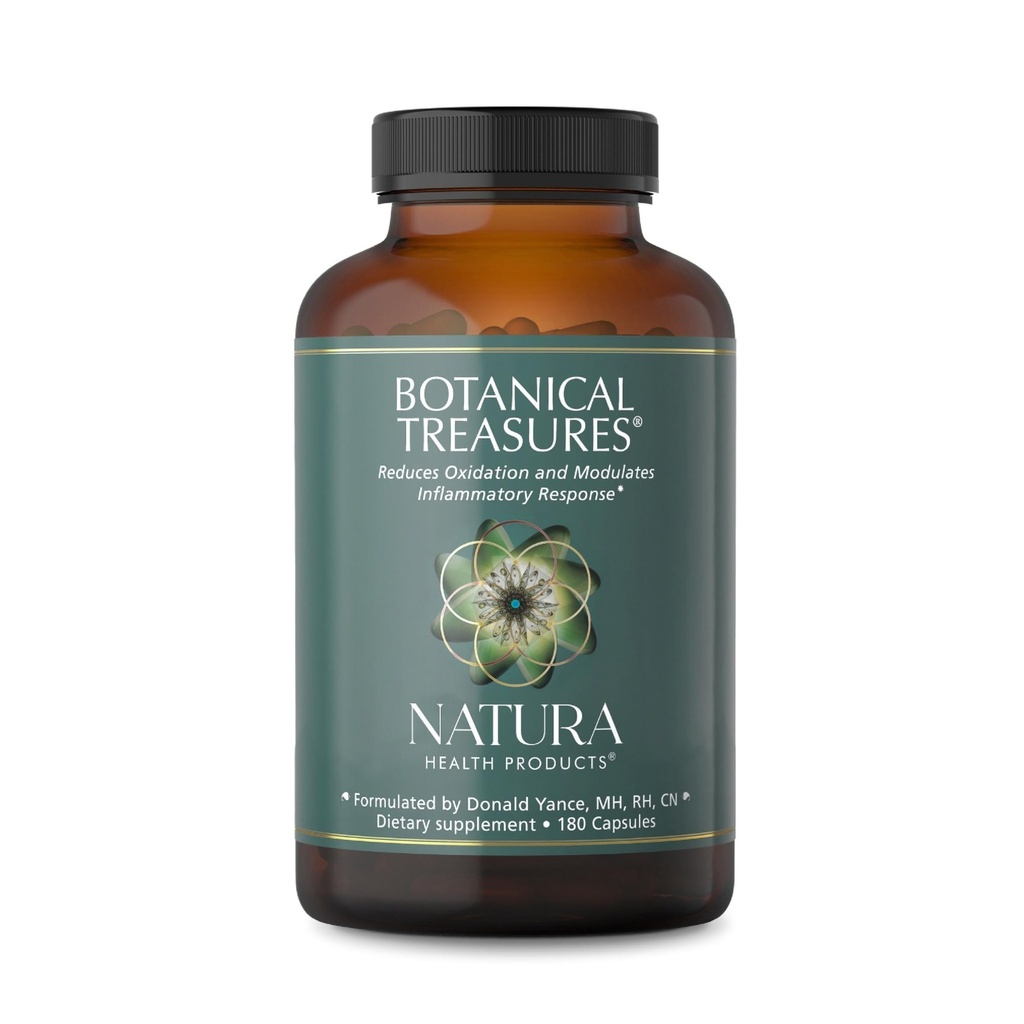 Natura Health Products Botanical Treasures Supplement - Supporta attività antiossidante Broad-Spectrum- Con Turmeric, Ginger, Green Tea, Black Pepper, Trans-Resveratrol, Cumin nero (180 capsule)