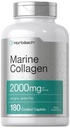 Horbäach Marine Collagen Peptide 2000mg | 180 Caplet Kapseln | Typ 1 mit Calcium | Non-GMO, Glutenfreie Ergänzung