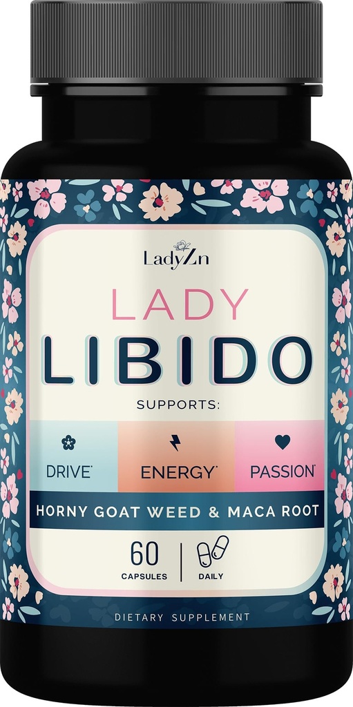 Lady Libido Ergänzung für Frauen Unterstützung Mood, Drive & Energy, mit Hornygoatweed & Maca Root | Weibliche Libido Booster für Frauen | Hormon Balance Pillen zu reduzieren Stress & Reduce Dryness - 60 Kapseln