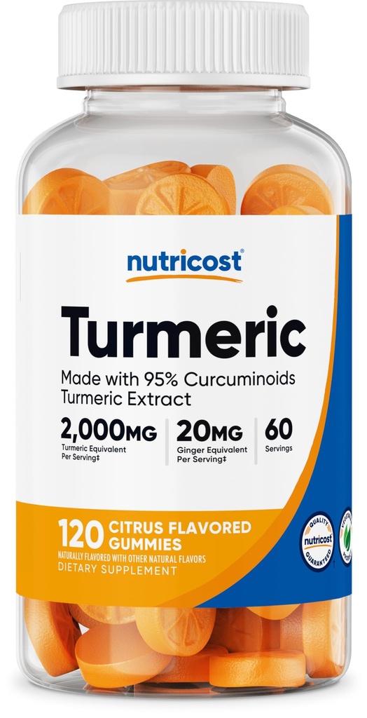 Nutricost Turmeric Gummies 2.000mg Tumeric per Serving (120 Gummi) - 60 Servietten