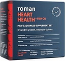 ROMAN Heart Health | Men's Daily Nutritional Supplement for Cardiovascular Support, Features Magnesium, Vitamine K + D3, CoQ10 und Spirulina | 30-Day Supply (120 Tabletten + 60 Fish Oil Softgels)