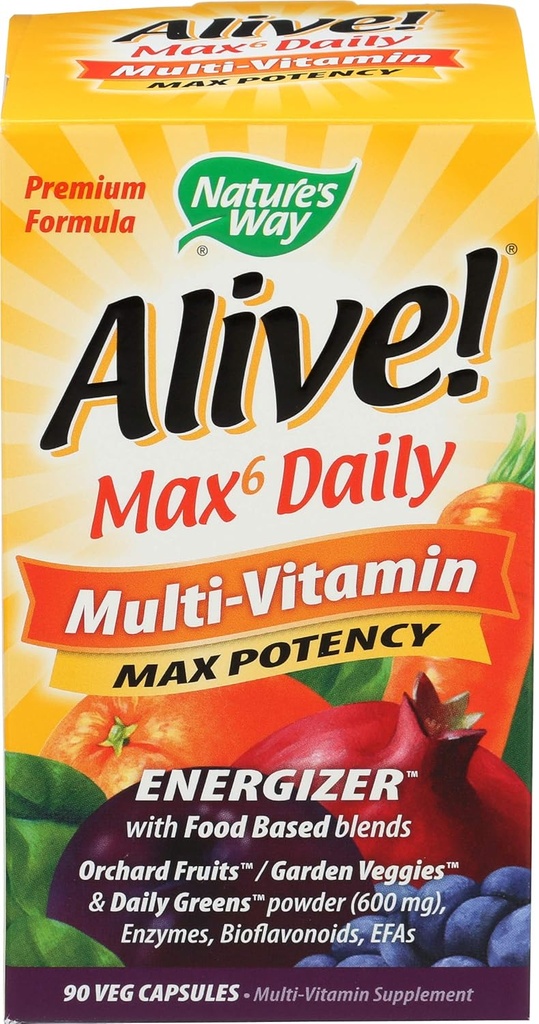 Nature's Way Alive! Max 6 Tägliche Multi-Vitamin 90 Veg Kapseln