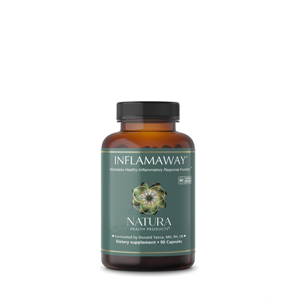 Natura Health Products InflamAway Supplement - Modulate a Healthy Inflammatory Response - Mit Boswellia Serrata, Bromelain, Ginger, Black Pepper (BioPerine) und Chinesischer Skullcap (90 Kapseln)