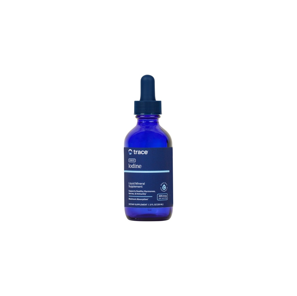 Trace Minerals Ionic Iodine 225 mcg - Supplément Gel pour soutenir le système immunitaire et la santé thyroïde - Iodine gouttes avec Magnésium - soutient le système nerveux sain - 2 fl oz (295 portions)