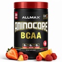 ALLMAX Nutrition AMINOCORE BCAA Poudre, 8.18 Grams d'acides aminés, boisson de récupération intra et post-entraînement, sans gluten, punch de fruits, 315 g