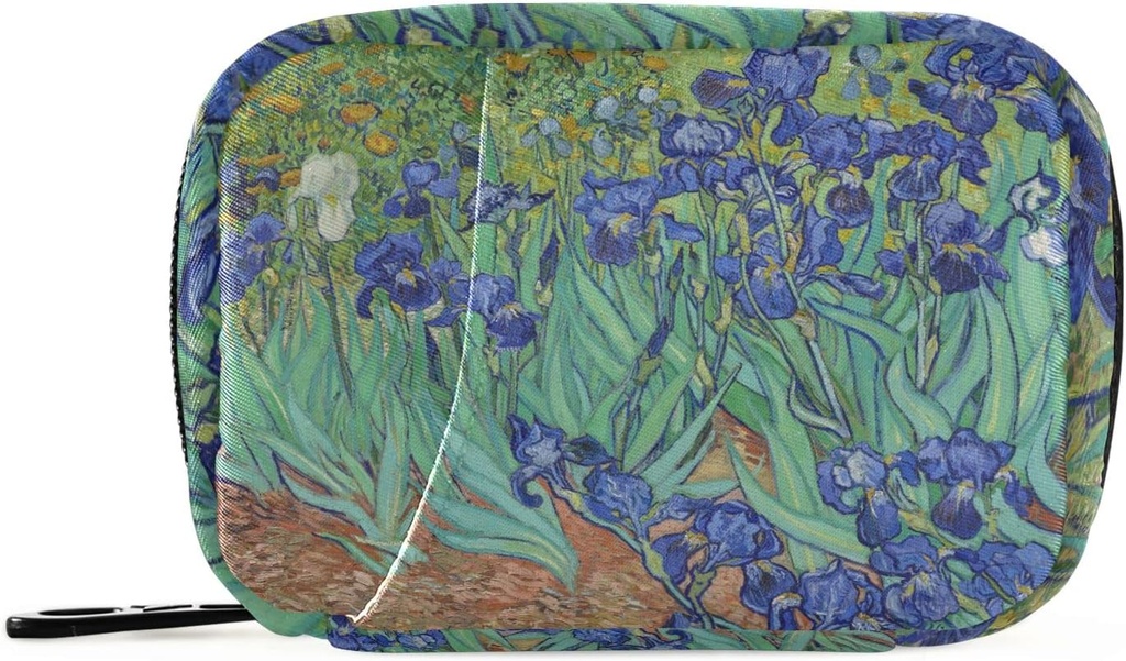 Naanle Irises Van Gogh 7 giorno Pill Case Bag Travel Pill Organizer con Zipper Portable Weekly Case Dimensioni compatte per il supporto supplemento di vitamina