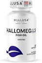 Omega 3 Fischöl 1000mg – EPA 180mg DHA 120mg – Omega 3 Fatty Acids Supplement – Herz, Augen & Gelenkunterstützung – 60 Softgels – Hallusa Natural