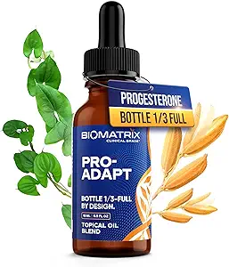BioMatrix Progesterone, Micronized con olio di ricino e vitamina E | Bottiglia è 1/3 Full by Design Pro-Adapt 15 ml | 30-60 Day Supply