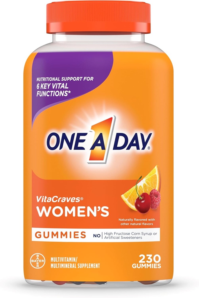 Gummie Multivitaminiche di un giorno, Multivitamina per le donne con vitamina A, C, E, Vitamina D e Zinco per il supporto sanitario immunitario, 230 conteggio