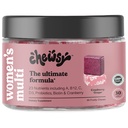 CHEWSY Multivitamina femminile - Supporto Immune & Energy - 23 Nutrienti Compresi A, B12, C, Acido Folico, Probiotici, Biotina, Mirtillo - Alimentazione 30-Giorni