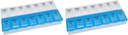 Cura di base (7-giorno) AM/PM Pill Organizer, Vitamin Case e Medicine Box, Grandi scomparti, 2 volte al giorno, Blue e Clear Lids (Pack of 2)