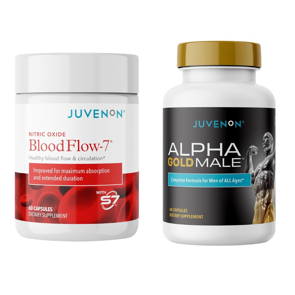 Juvenon BloodFlow-7 Nitric Oxid Supplement mit Nitrosigin + Alpha Gold Male