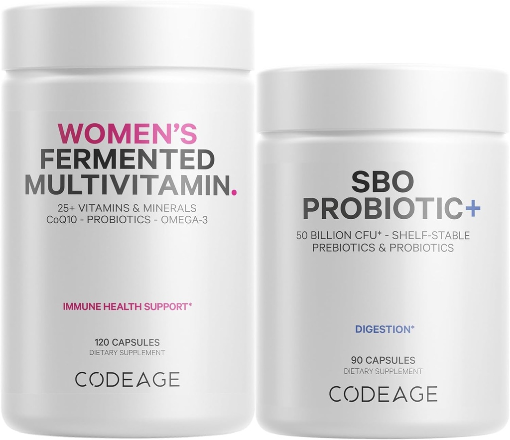 Codeage Tägliche Immunsystem Unterstützung Multivitamin für Frauen + Probiotics Bundle