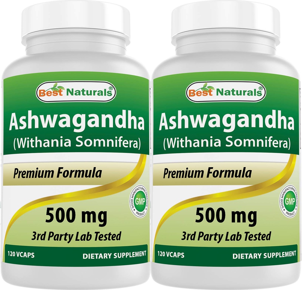 Migliore naturali Ashwagandha estratto 500 Mg 120 capsule (pacchetto di 2)
