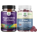 Bundle of Pure Magnesium Glycinate 400mg Per Serving for Mood Sleep and Relaxation 240ct and Extra Strength Zinc Gummies for Adults - Immunità Gummies for Adults