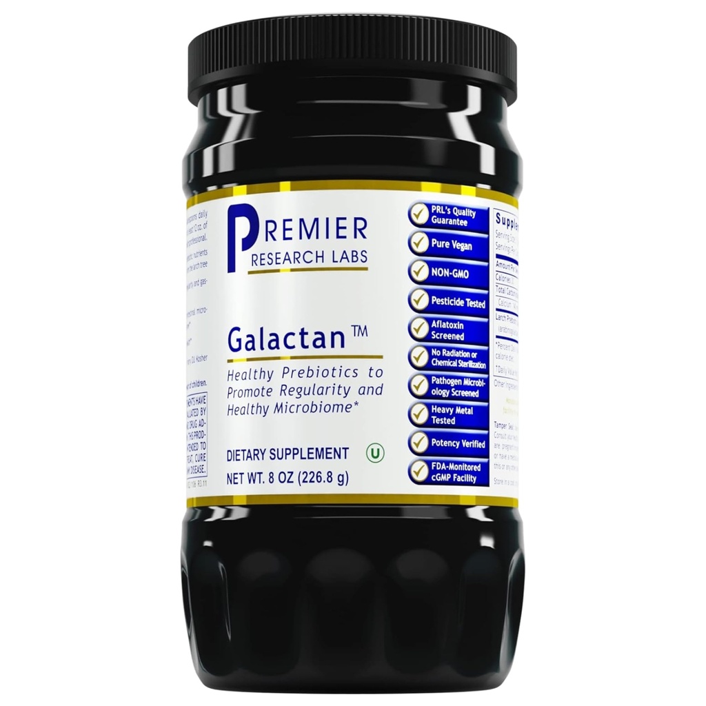 Premier Research Labs Galactan - Lärchen Arabinogalactan Pulver für Männer & Frauen, Präbiotisches Faserpulver für gesunde Gut Microbiome, Lärchenbaumextrakt, Calcium - 8 Unze