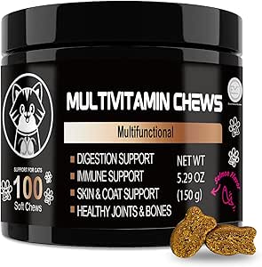 V-EST Cat Multivitamin Multifuncional– Unterstützt Immunsystem, Joint Health & Skin Wellness – Gesunder Baum für Indoor Cats –Asy-to-Chew Tabletten – Vitamine für Katzen