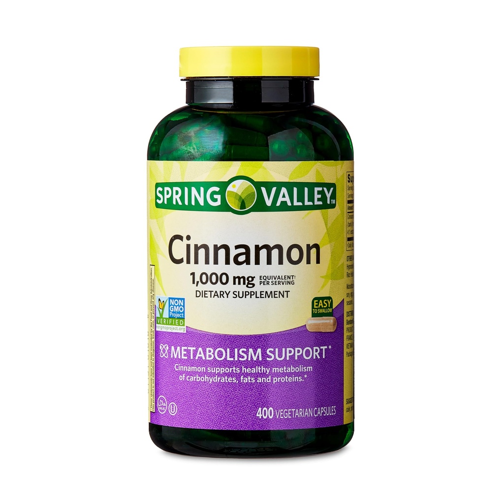 Spring Valley Cinnamon Nahrungsergänzung, 1000 mg, 400 Count - Cinnamon Ergänzungen, Cinnamon Kapseln, Cinnamon