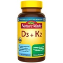 Nature Made Vitamin D3 K2 Supplement, 5000 IU (125 mcg) Vitamin D für Knochen, Zähne, Muskel- und Immununterstützung, 30 D3 und K2 Softgele, 30 Tage Versorgung