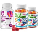 Bambini Multivitaminici Gummies 14 Vitamine Essenziali e Magnesio Gummies Senza Zucchero - Supplemento giornaliero Vitamina A,C,D,E Vegetariano B6&B12,Zinc,Biotin con Zucchero Senza Magnesio Cuciture Calma per Bambini &Adults