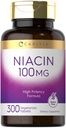 Carlyle Niacin 100mg | 300 Vegetarische Tabletten | Non-GMO, Gluten Free | Hohe Potenz Formel