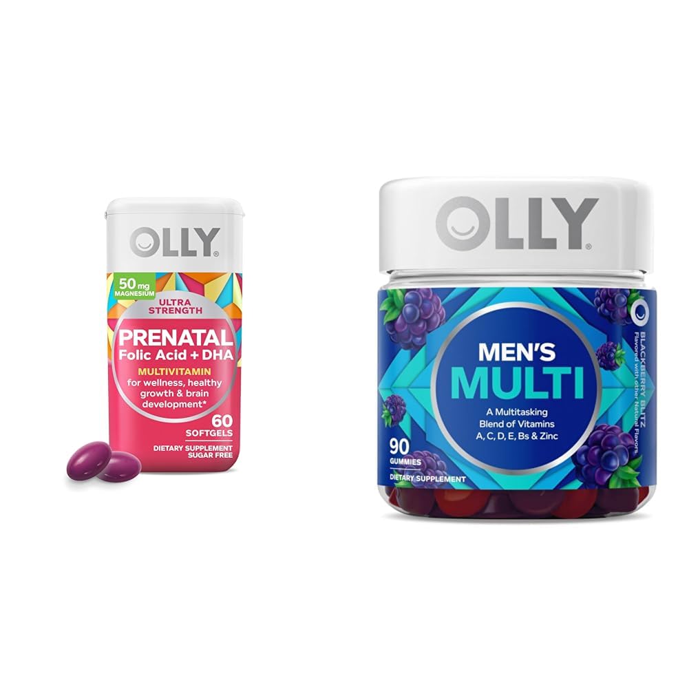 OLLY Prenatal Multivitamin Softgels und Multivitamin Gummy Vitamins Bundle, 60 und 90 Zähler