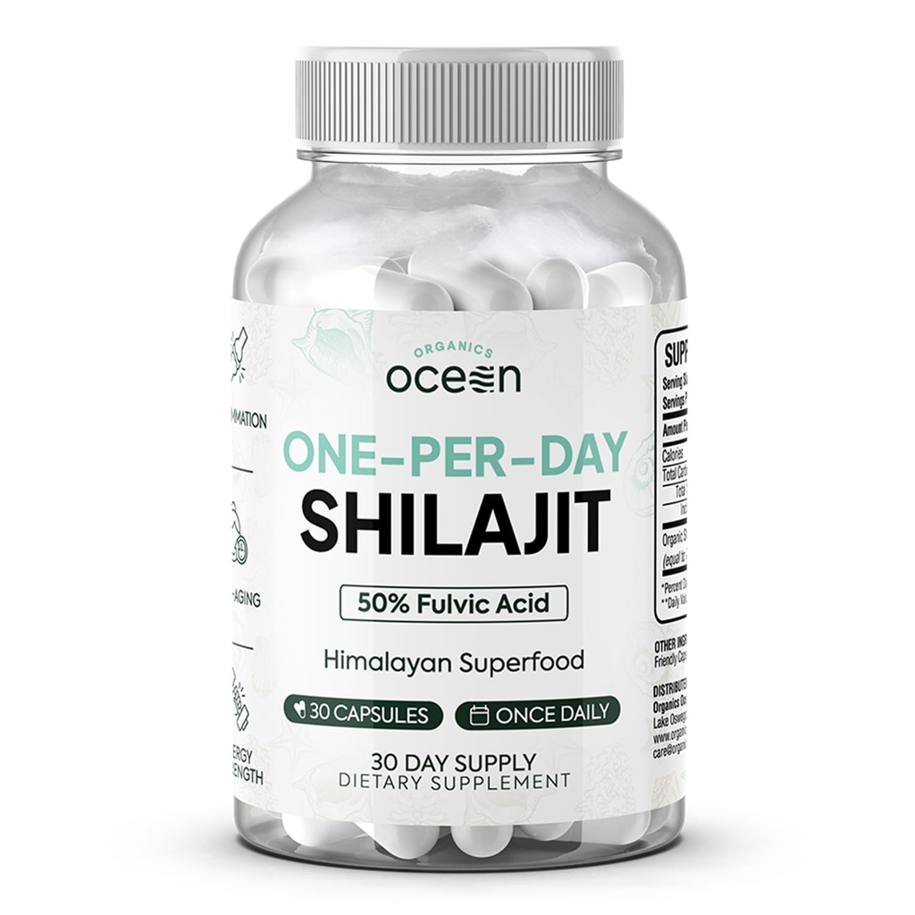 Shilajit pour hommes et femmes - Supplément Shilajit naturel pour la défense de l'âge, la force osseuse, le soutien hormonal et plus - 30 capsules Shilajit