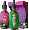 Multivitaminici Frutta e Verdura Integratori – Integratori Energetici & Vitamina Immune Booster – Liquidi Multivitaminici per Donne & Uomini – Integratore Frutta e Veggies – Made in USA – 2 Pack