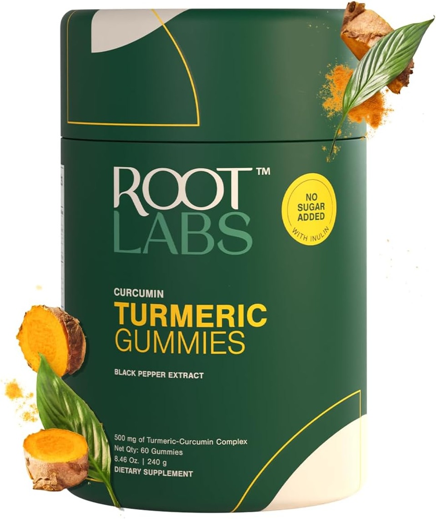 Gummie curriche Non ho aggiunto Zucchero I 95% Curcumina & Black Pepper Extract I per Adulti & Bambini I Non OGM I 100% Naturale & Organic I Terze Parti Testata I 500 mg I 60 Gummy