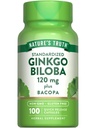 Nature's Truth Ginkgo Biloba 120mg | Plus Bacopa | 100 Schnelle Veröffentlichung Kapseln | Standardisierte Extrakt | Non-GMO und glutenfreie Ergänzung