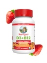 MaryRuth Organics Vitamin D3 B12 Gummies | USDA Organic | 2 Month Supply | Vitamin D & B12 Vitamin Supplements für Erwachsene & Kinder | Knochengesundheit | Gesunde Energiestufen | Nicht-GVO | 60 Servierungen