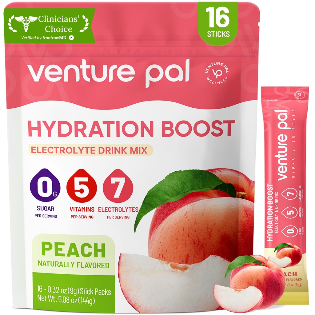 Venture Pal Powder Packets sans électrolyte de sucre - Liquid Daily IV Packets d'hydratation.