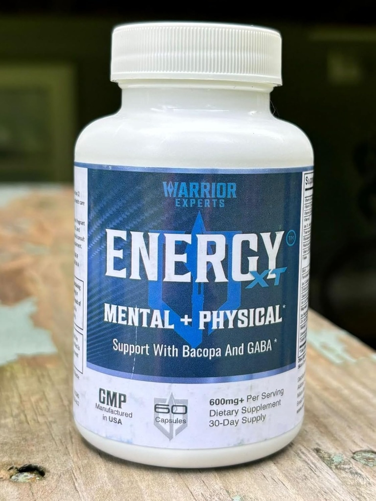 Integratori energetici Nootropics Warrior per l'Alertness Mentale e l'Energia Fisica | Supporto Clarity Mentale, Funzione cerebrale e cognitiva – con Vitamina B, DMAE Bacopa e GABA - 60 capsule