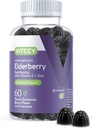 Viteey Sambucus Elderberry Gummis für Erwachsene – Elderberry Vitamin C und Zink Immunität Gummis - Vegan, Glutenfrei – 60 Count