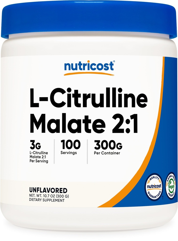 Malate de L-Citrulline Nutricost (2:1) Poudre (300 grammes)