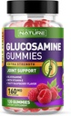 Glucosamine Gommies avec vitamine E - Supplément de Gummy de soutien avancé, Antioxydant de haute puissance, Confort pour le dos, genou, mains - 120 Gommies