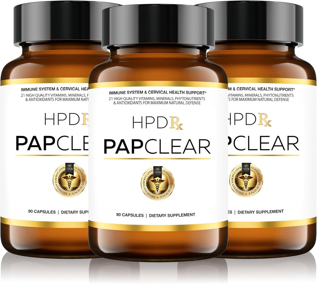 PAPCLEAR Physician Formulato | Tutto Natural Immune Support Supplemento | Advanced Powerful Immunity Booster | 21 Vitamine & Nutrienti con Organic Shiitake Mushroom & Lycopene | 90 Capsule | Confezione da 3