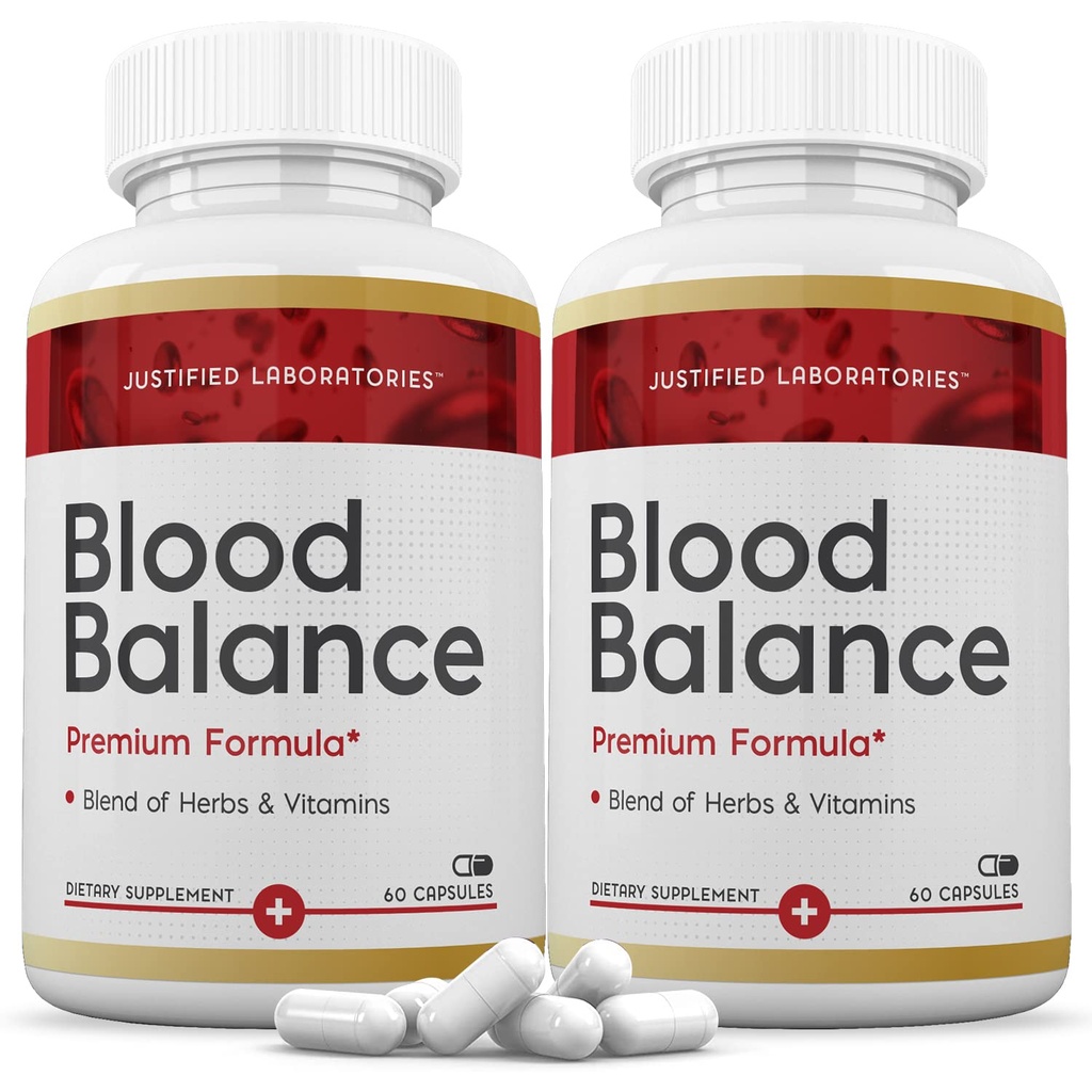 Justified Laboratories (2 Pack Blood Balance Advanced Formel 620MG Ergänzung Pillen 120 Kapseln