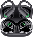 Funkgeräte Bluetooth 5.4 Kopfhörer, 96 Stunden Playtime, Wireless Charging Case LED Display, Over Ear Kopfhörer, ENC Noise Cancelling, Hi-Fi Sound, IP7 Wasserdicht, für Sport Workouts (Deep Black)