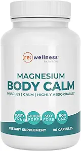 Reignite Wellness by JJ Virgin.com Magnésium Corps Calm.com Supplément de magnésium chélaté pour la production d'énergie, sensation de calme et de soutien immunitaire.